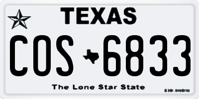 TX license plate COS6833