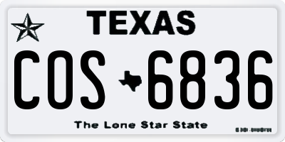 TX license plate COS6836