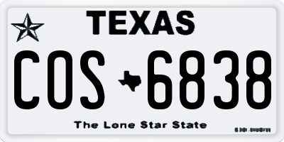 TX license plate COS6838