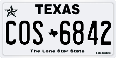 TX license plate COS6842
