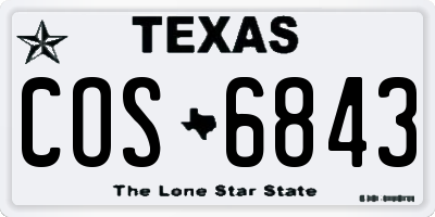 TX license plate COS6843