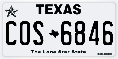TX license plate COS6846