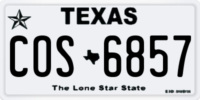 TX license plate COS6857