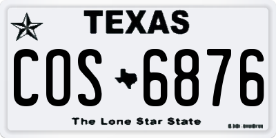 TX license plate COS6876