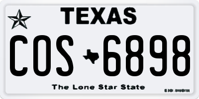 TX license plate COS6898
