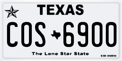 TX license plate COS6900