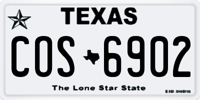 TX license plate COS6902
