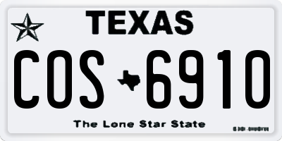 TX license plate COS6910