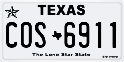 TX license plate COS6911