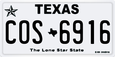 TX license plate COS6916