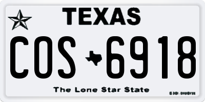 TX license plate COS6918
