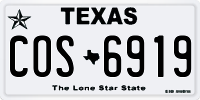 TX license plate COS6919