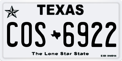 TX license plate COS6922