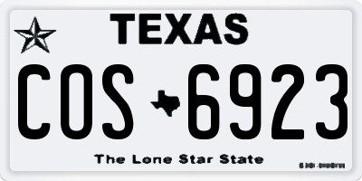 TX license plate COS6923