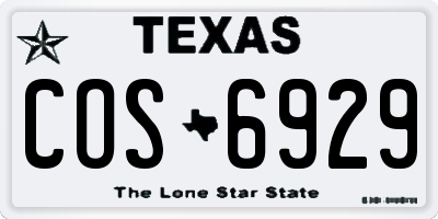 TX license plate COS6929