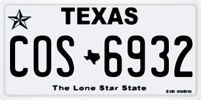 TX license plate COS6932