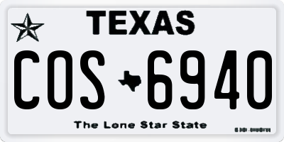 TX license plate COS6940