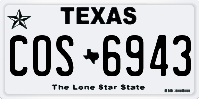 TX license plate COS6943