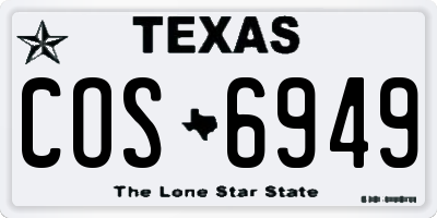 TX license plate COS6949