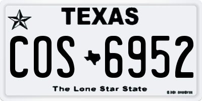 TX license plate COS6952