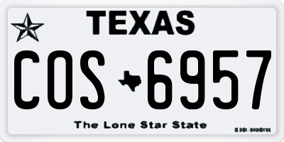 TX license plate COS6957