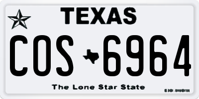 TX license plate COS6964