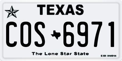 TX license plate COS6971