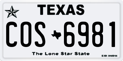 TX license plate COS6981