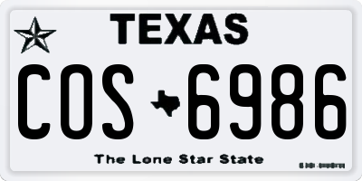 TX license plate COS6986