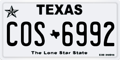 TX license plate COS6992
