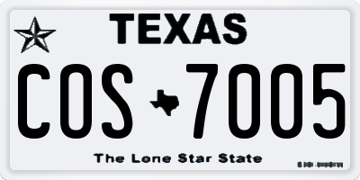 TX license plate COS7005