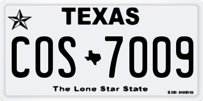 TX license plate COS7009