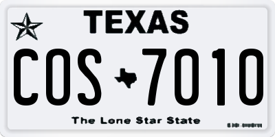 TX license plate COS7010
