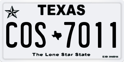 TX license plate COS7011