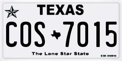 TX license plate COS7015