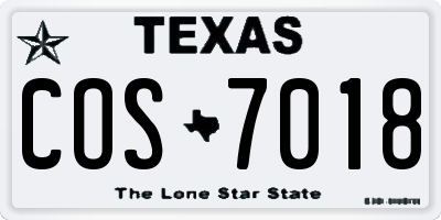 TX license plate COS7018