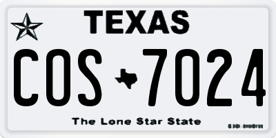 TX license plate COS7024