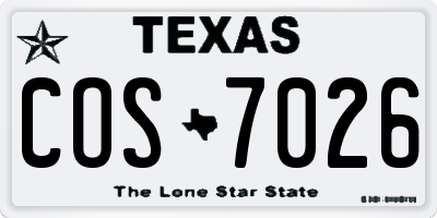TX license plate COS7026