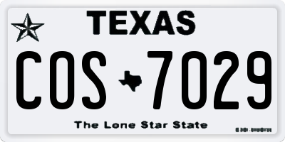 TX license plate COS7029