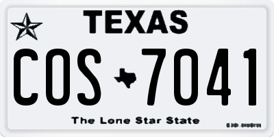 TX license plate COS7041