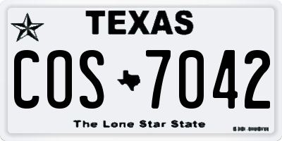 TX license plate COS7042