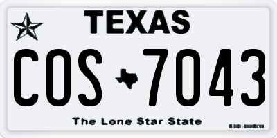 TX license plate COS7043