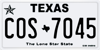 TX license plate COS7045