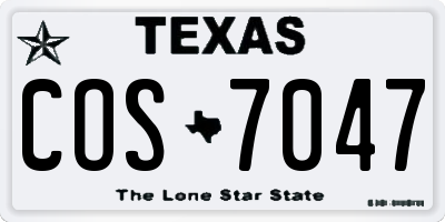 TX license plate COS7047