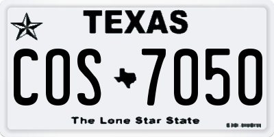 TX license plate COS7050