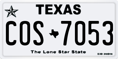 TX license plate COS7053