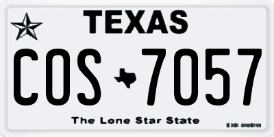 TX license plate COS7057