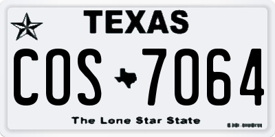 TX license plate COS7064