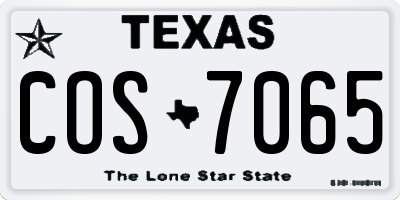 TX license plate COS7065