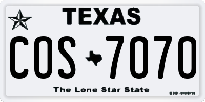 TX license plate COS7070